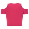 Freddy Form-fitting ribbed fabric crop top with cut-out shoulders, Μέγεθος: S, 2 image
