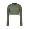 Freddy Cropped long-sleeve garment-dyed shirt in jersey, Μέγεθος: S, 3 image