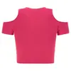 Freddy Form-fitting ribbed fabric crop top with cut-out shoulders, Μέγεθος: S, 4 image