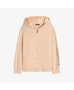 Freddy Zip-front hoodie with satin details and a rhinestone logo, Μέγεθος: XS