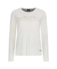 Freddy Long-sleeve t-shirt with copper-hued prints and a houndstooth yoke Γυναικείο Μακρυμανικο, Μέγεθος: S