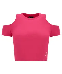 Freddy Form-fitting ribbed fabric crop top with cut-out shoulders, Μέγεθος: S
