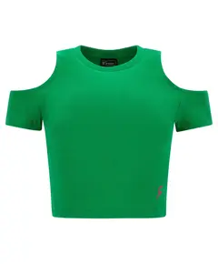Freddy Form-fitting ribbed fabric crop top with cut-out shoulders, Μέγεθος: M