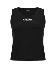 Freddy Slim-fit crop top in jersey with a shiny light gold print, Size: S