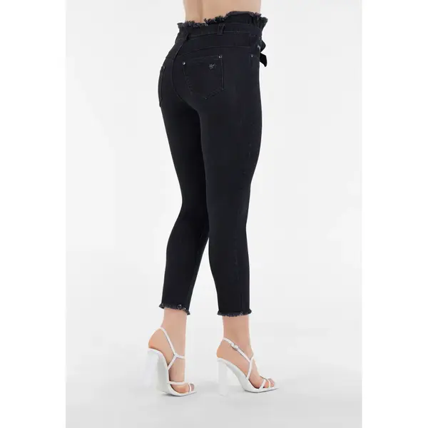 Freddy FREDDY BLACK 7/8 skinny jeans with high waist and denim belt, Μέγεθος: XS, 4 image