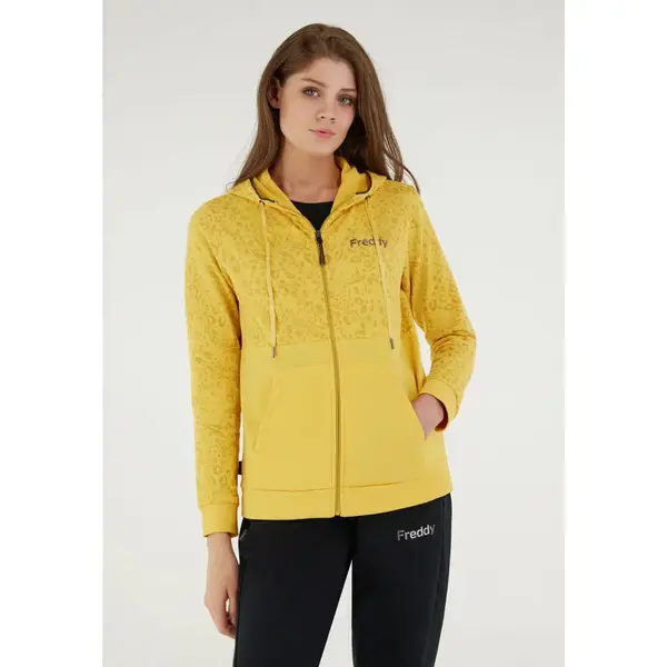 Freddy Animal print and plain colour zip-front hoodie, Size: S, 2 image