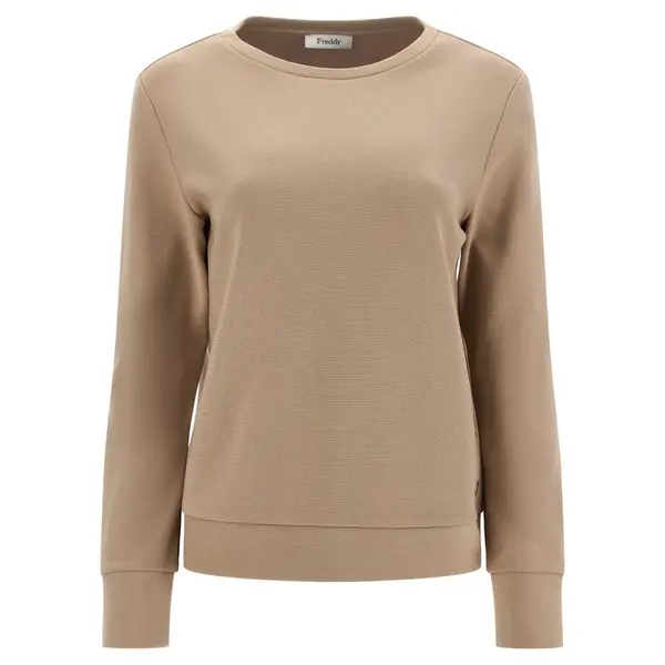 Freddy Crew neck sweatshirt in textured diagonal-weave fabric, Μέγεθος: L