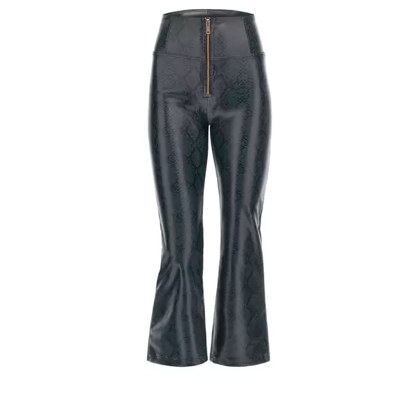 Freddy Snake print WR.UP® faux leather trousers with a cropped flare leg, Μέγεθος: S, 2 image