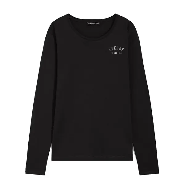 Freddy Long-sleeve t-shirt with a small collegiate glitter print, Size: S