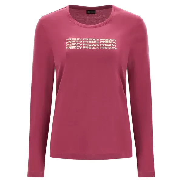 Freddy Long-sleeve t-shirt with a repeated bronze logo, Μέγεθος: S