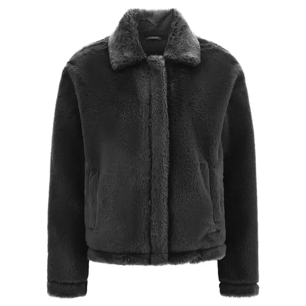 Freddy Zip-front short coat in synthetic fur, Μέγεθος: XL