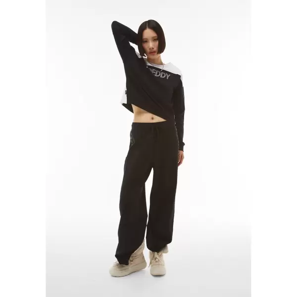 Freddy Palazzo trousers in brushed fleece with logo tape, Μέγεθος: XS, 3 image