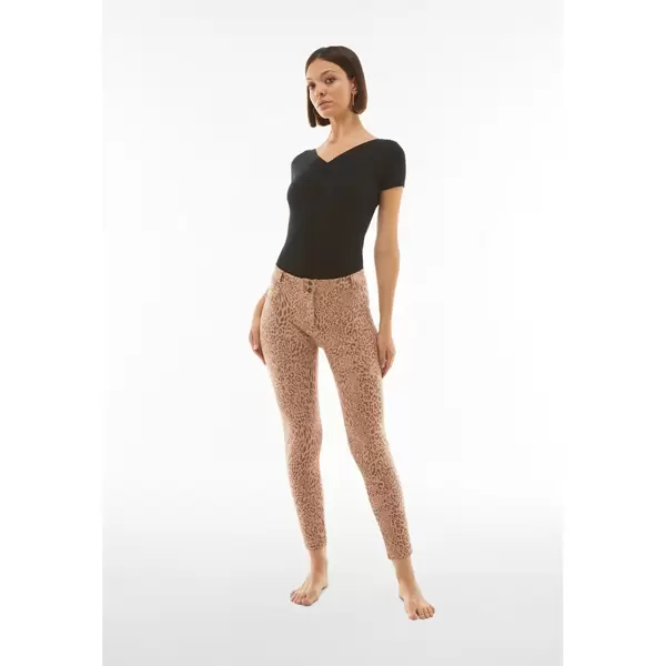 Freddy High-waist WR.UP® trousers in animal print cotton, Μέγεθος: S, 5 image