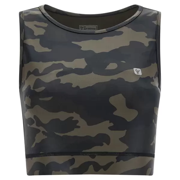 Freddy Camouflage athletic top in glitter-effect performance fabric, Μέγεθος: XS