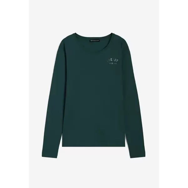 Freddy Long-sleeve t-shirt with a small collegiate glitter print, Μέγεθος: S