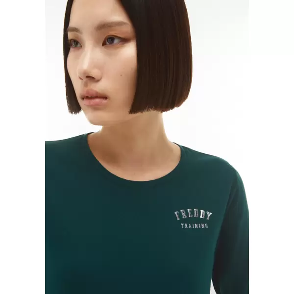 Freddy Long-sleeve t-shirt with a small collegiate glitter print, Μέγεθος: S, 4 image