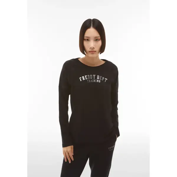 Freddy Long-sleeve t-shirt with floral print panels on the shoulders, Size: S, 4 image