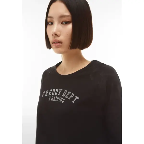 Freddy Long-sleeve t-shirt with floral print panels on the shoulders, Size: S, 6 image