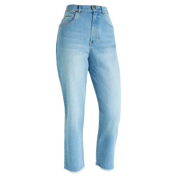 Freddy High-waist straight-leg distressed jeans with a frayed acid-washed hem, Μέγεθος: L, 4 image