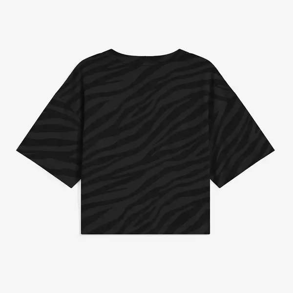 Freddy cropped t-shirt in tone-on-tone zebra print jersey, Size: XS, 2 image