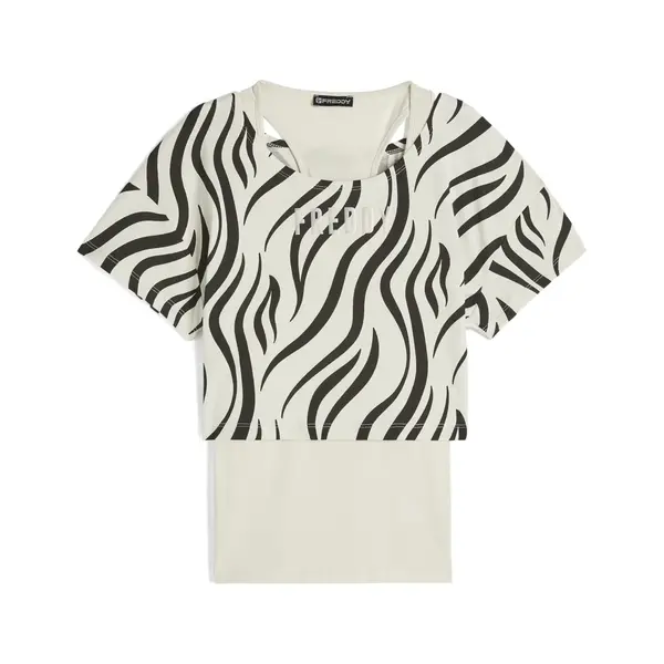 Freddy tank top + cropped t-shirt set with a zebra print, Μέγεθος: M