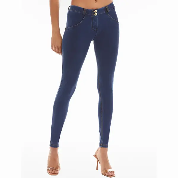 Freddy WR.UP® shaping trousers in dark-wash denim-effect environmentally-friendly fabric, Μέγεθος: S, 2 image