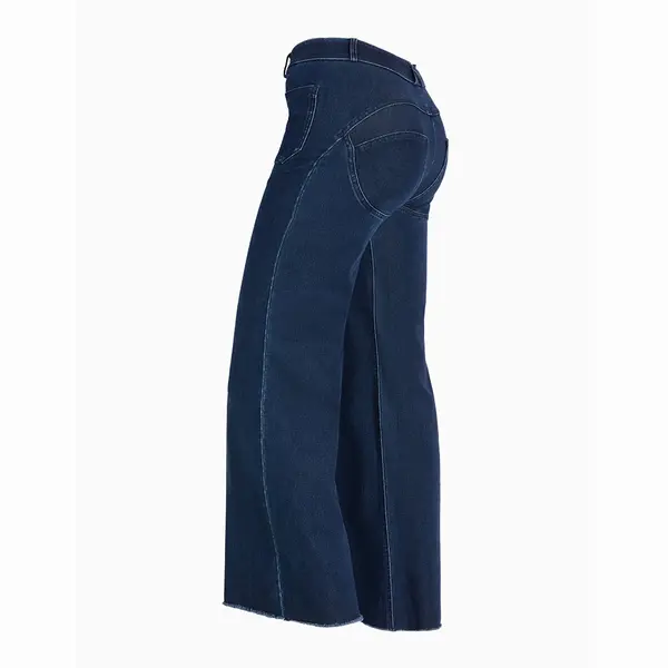 Freddy Wide-leg WR.UP® shaping jeans with a frayed hem, Μέγεθος: S