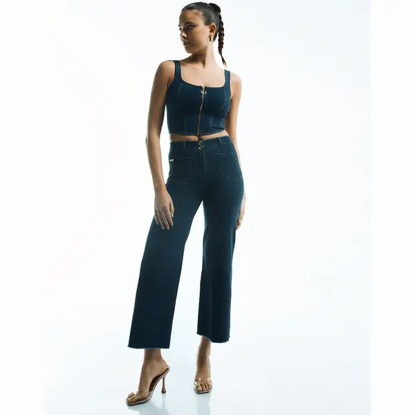 Freddy Wide-leg WR.UP® shaping jeans with a frayed hem, Μέγεθος: S, 3 image