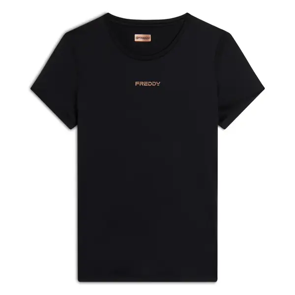 Freddy athletic t-shirt in performance fabric with a bronze logo, Size: S