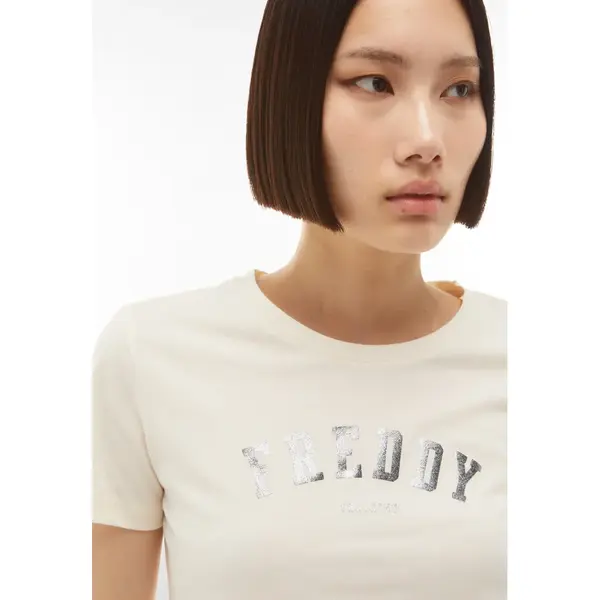 Freddy Jersey crew neck t-shirt with a collegiate glitter print, Μέγεθος: S, 3 image