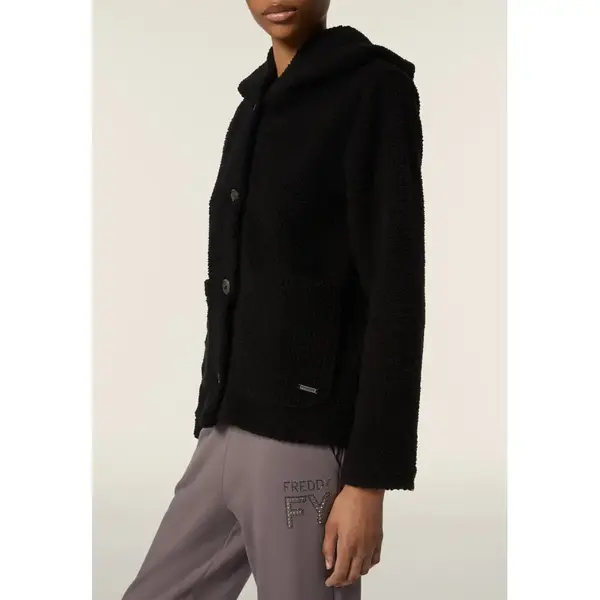 Freddy Sherpa fleece hooded jacket with a button closure, Μέγεθος: S, 4 image