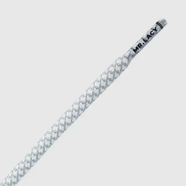 Mr Lacy Ropies 130cm White Grey Unisex Cord, Size: 1