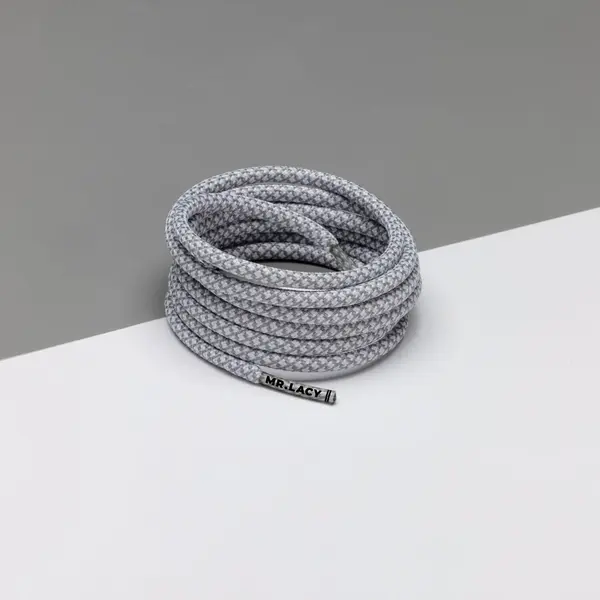 Mr Lacy Ropies 130cm White Grey Unisex Cord, Size: 1, 4 image