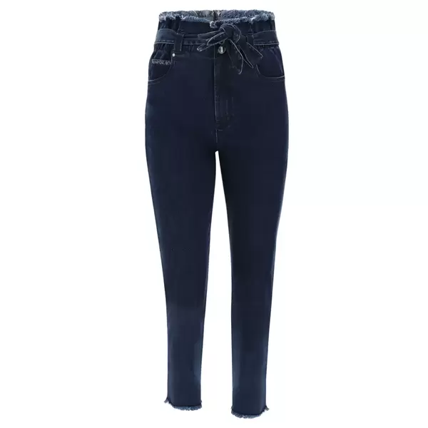 Freddy FREDDY BLACK 7/8 skinny jeans with high waist and denim belt Γυναικείο Παντελόνι, Μέγεθος: S