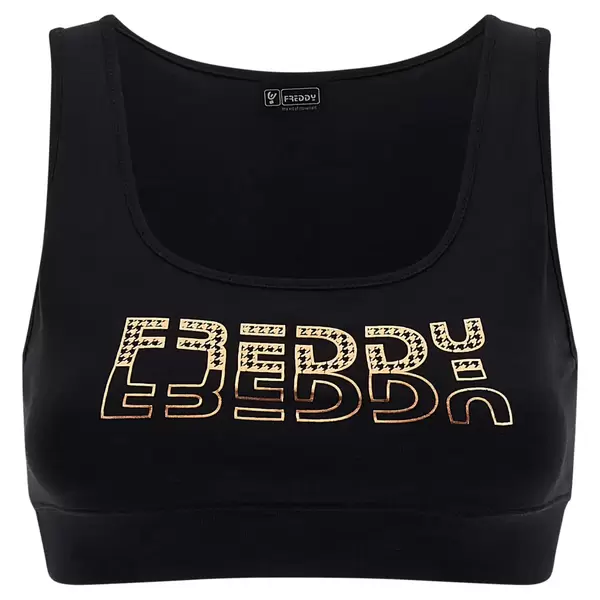 Medium support sports bra with a copper-hued Freddy print Γυναικείο Μπουστάκι, Μέγεθος: XS