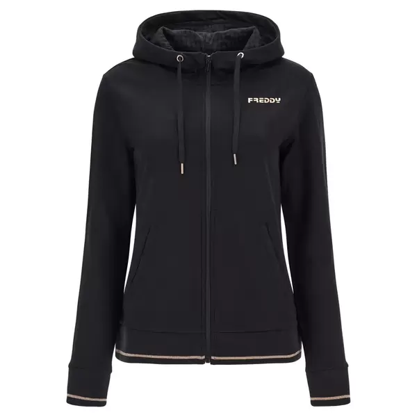 Freddy Sweatshirt with houndstooth fabric lining on the hood and copper trim, Μέγεθος: S