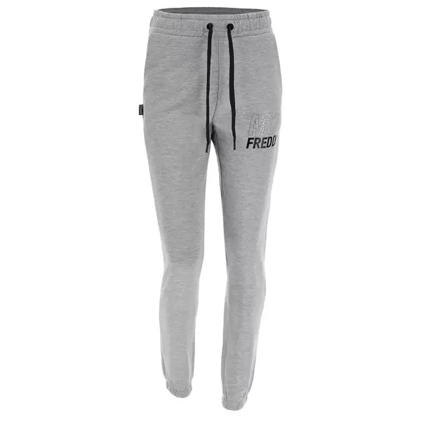 Freddy Melange grey slim fit joggers with a shiny black and rhinestone graphic Γυναικείο Παντελόνι, Μέγεθος: XL