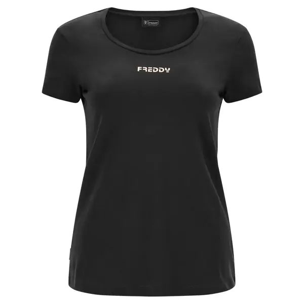Freddy Stretch cotton t-shirt with a copper Freddy logo Γυναικείο Κοντομάνικο, Μέγεθος: M
