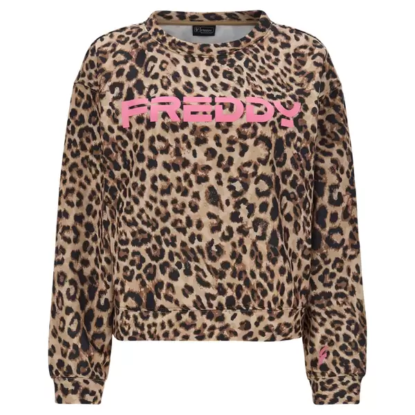 Freddy Animal print comfort-fit crew neck sweatshirt with a FREDDY print Γυναικείο Μακρυμανικο, Μέγεθος: S