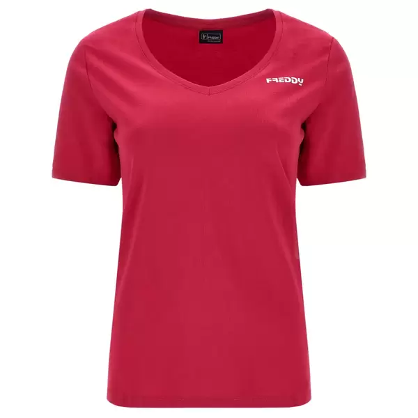 Freddy V-neck t-shirt with a small silver Freddy print, Μέγεθος: S