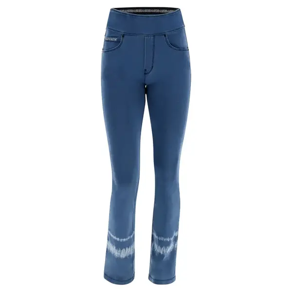 Freddy Ankle-length flare N.O.W.® trousers with a denim-effect and tie-dye details, Μέγεθος: S