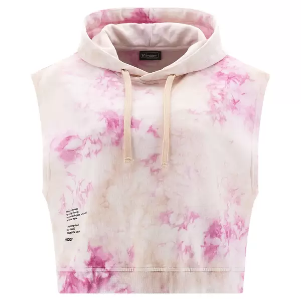 Freddy Lightweight sleeveless hoodie in tie-dye fabric, Μέγεθος: M