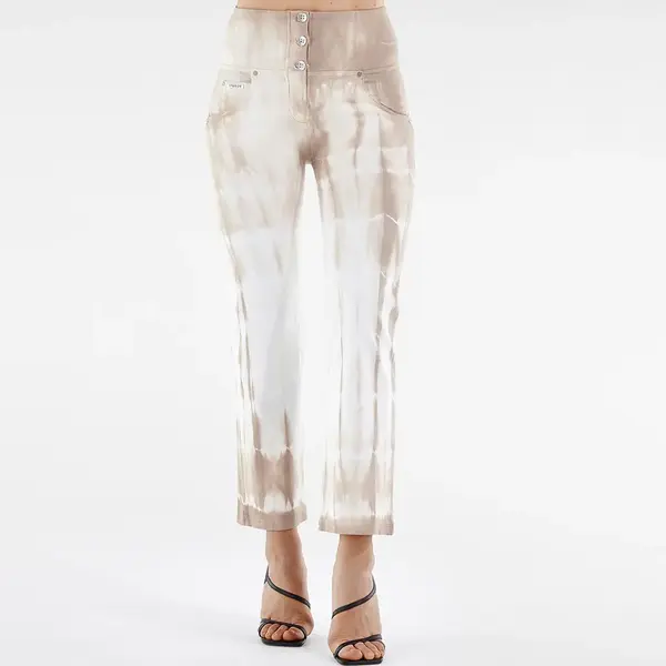 Freddy  WR.UP® push-up cropped trousers, high waist and tie dye gabardine, Μέγεθος: XS
