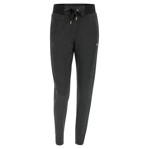 Freddy Striped trousers with half of the waistband and cuffs in ribbed fabric, Μέγεθος: M